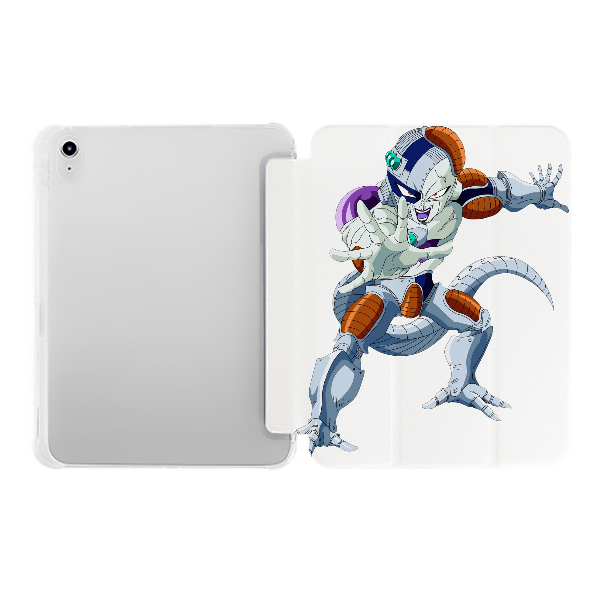 （画像用） ドラゴンボール フリーザ DRAGON BALL Frieza IPad ケース ペン収納付き 三つ折りスタンド PUレザー×シリコン 対応機種9.5/10.5/10.9インチ